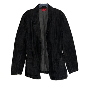 NICE A K Anne Klein black denim jacket 8